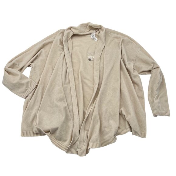 Marla Wynne Lounge Womens Beige Open-Front Cardigan XL Soft Chenille - Picture 1 of 7